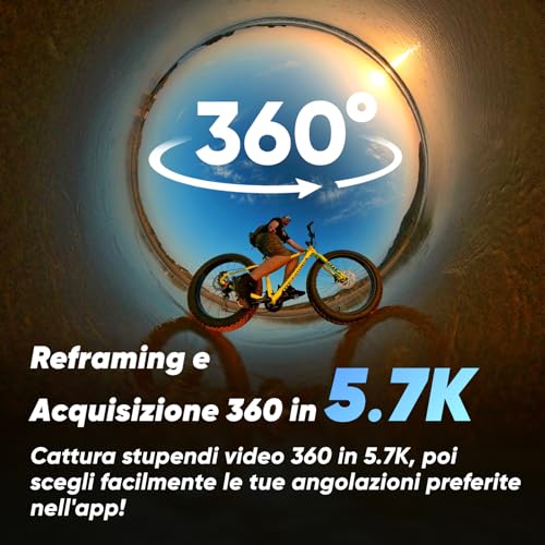 Insta360 X3 Kit Selfie Stick   Action Cam 360 impermeabile con sensore da 1/2", foto 360 da 72MP, video 360 5.7K, stabilizzazione, touch screen 2,29", vibrazione, editing IA, live streaming, webcam : Elettronica