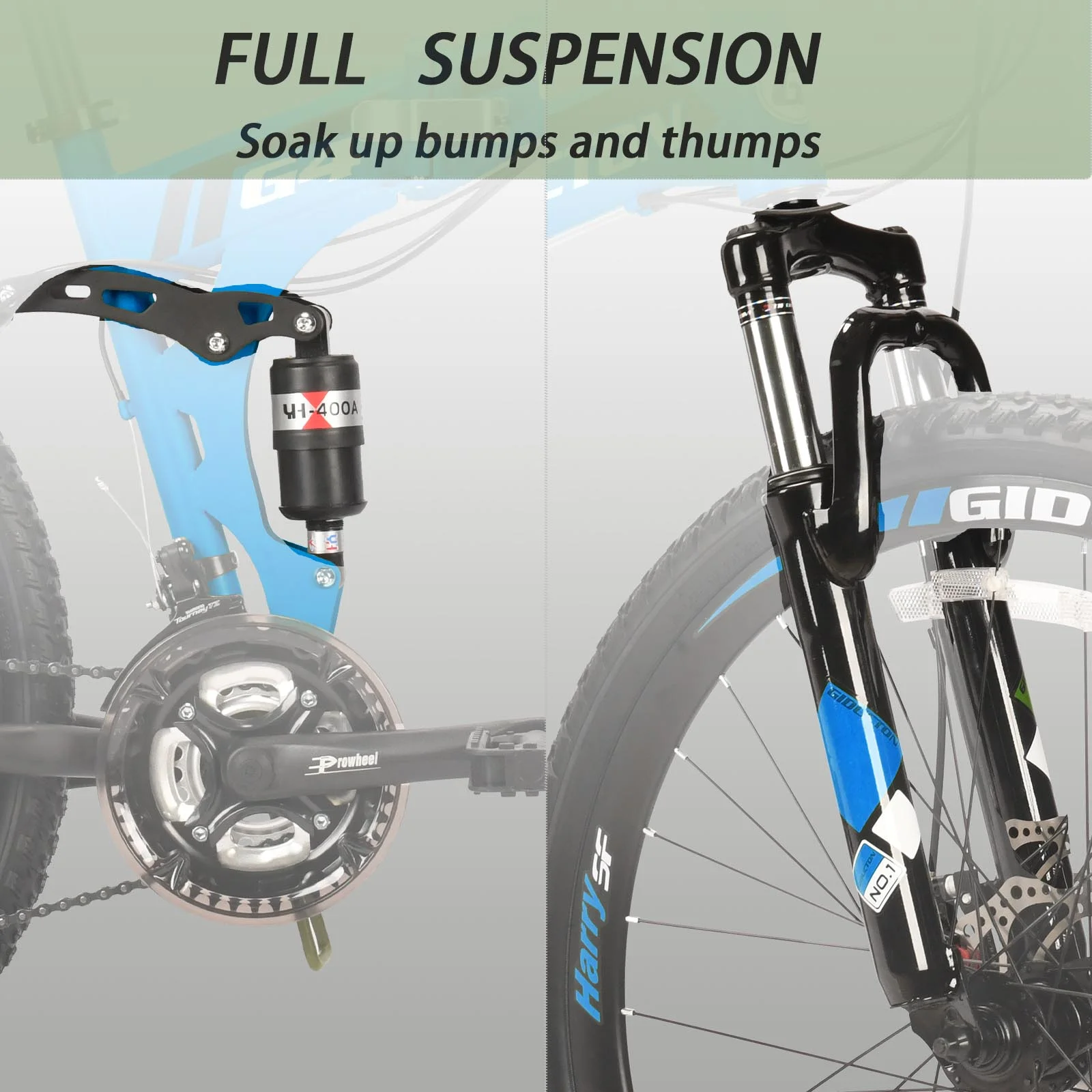 26”Full Suspension Folding Mountain Bike 21 Speed 17