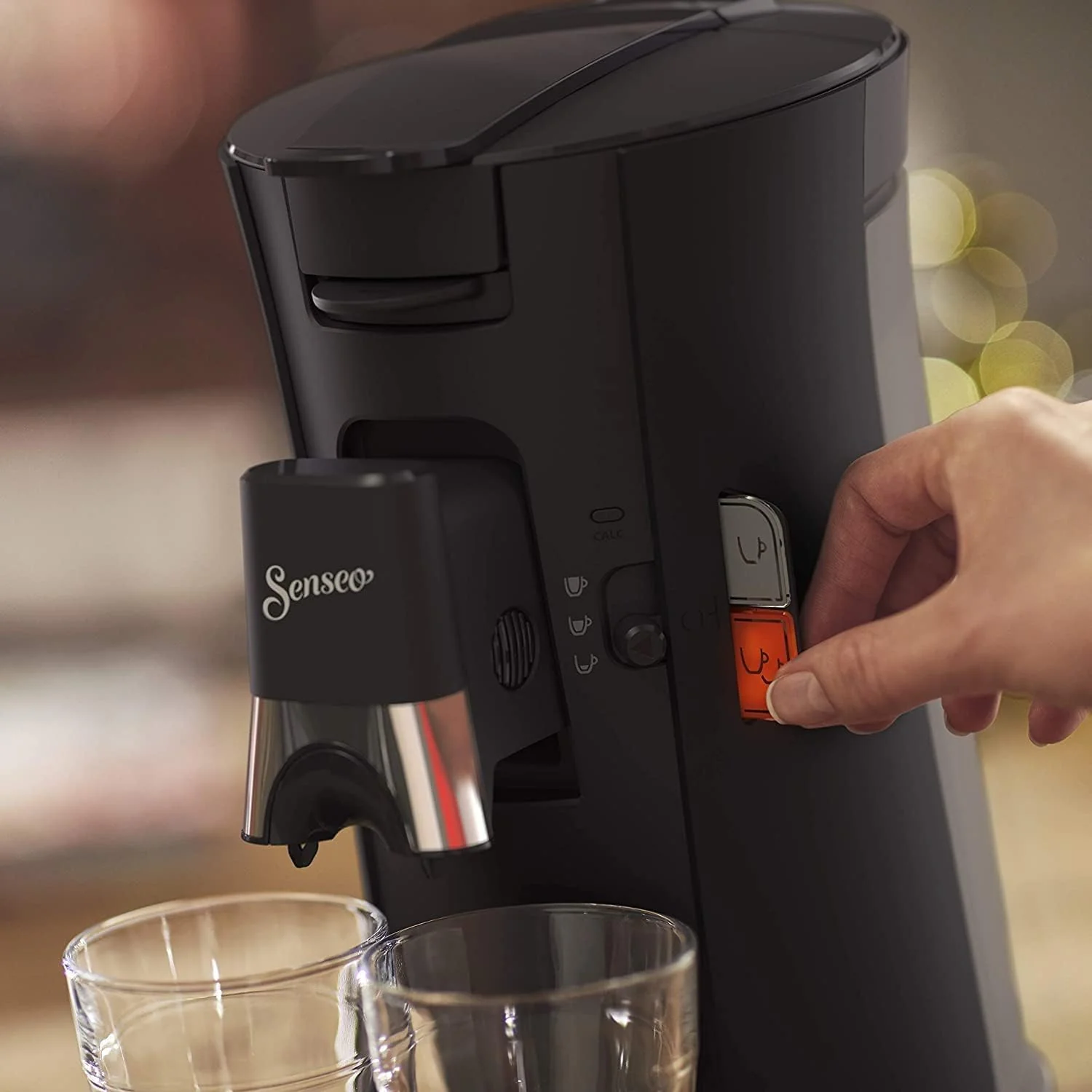 Philips Senseo Select CSA240/20 Koffiepadapparaat (koffiesterktekeuze Plus, memo-functie, van gerecycled plastic), Zwart Eco