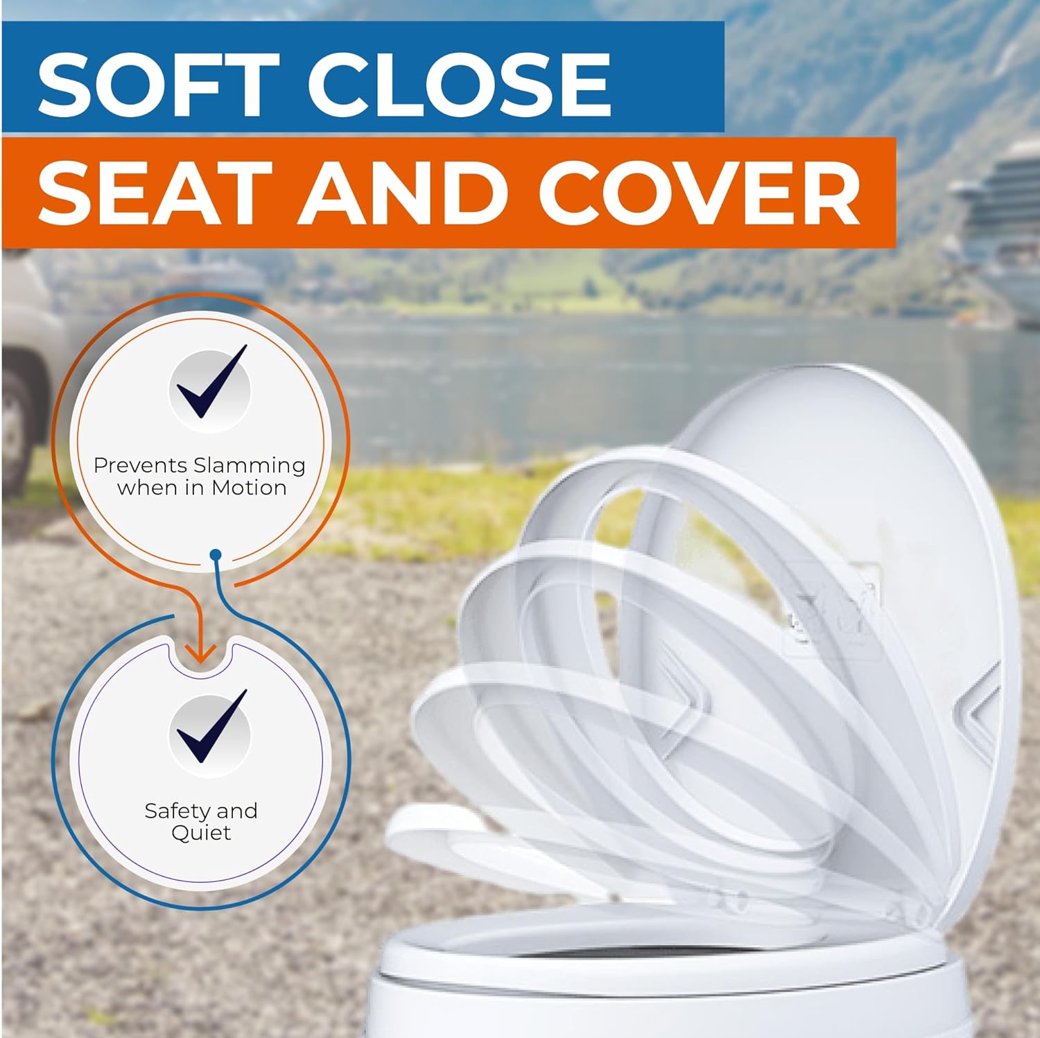 Toilet - Standard Height, Gravity Flush, Foot Pedal, Soft Close Lid with Sprayer Attachment