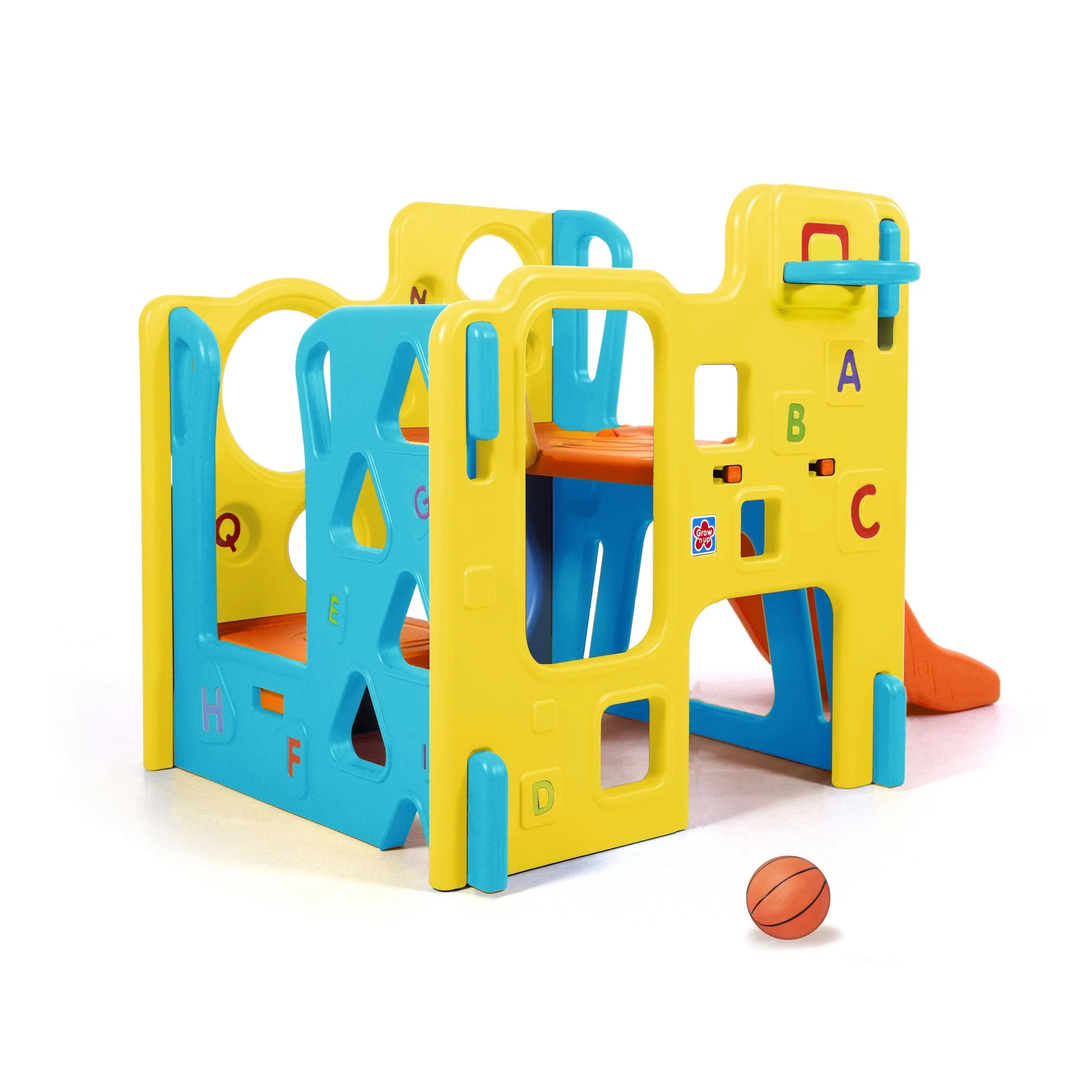 Grow��n Up Climb ��n Explore Play Gym for Indoor/Outdoor Use, Ages 18-48 Months, with Slide, Basketball & Climbing Features