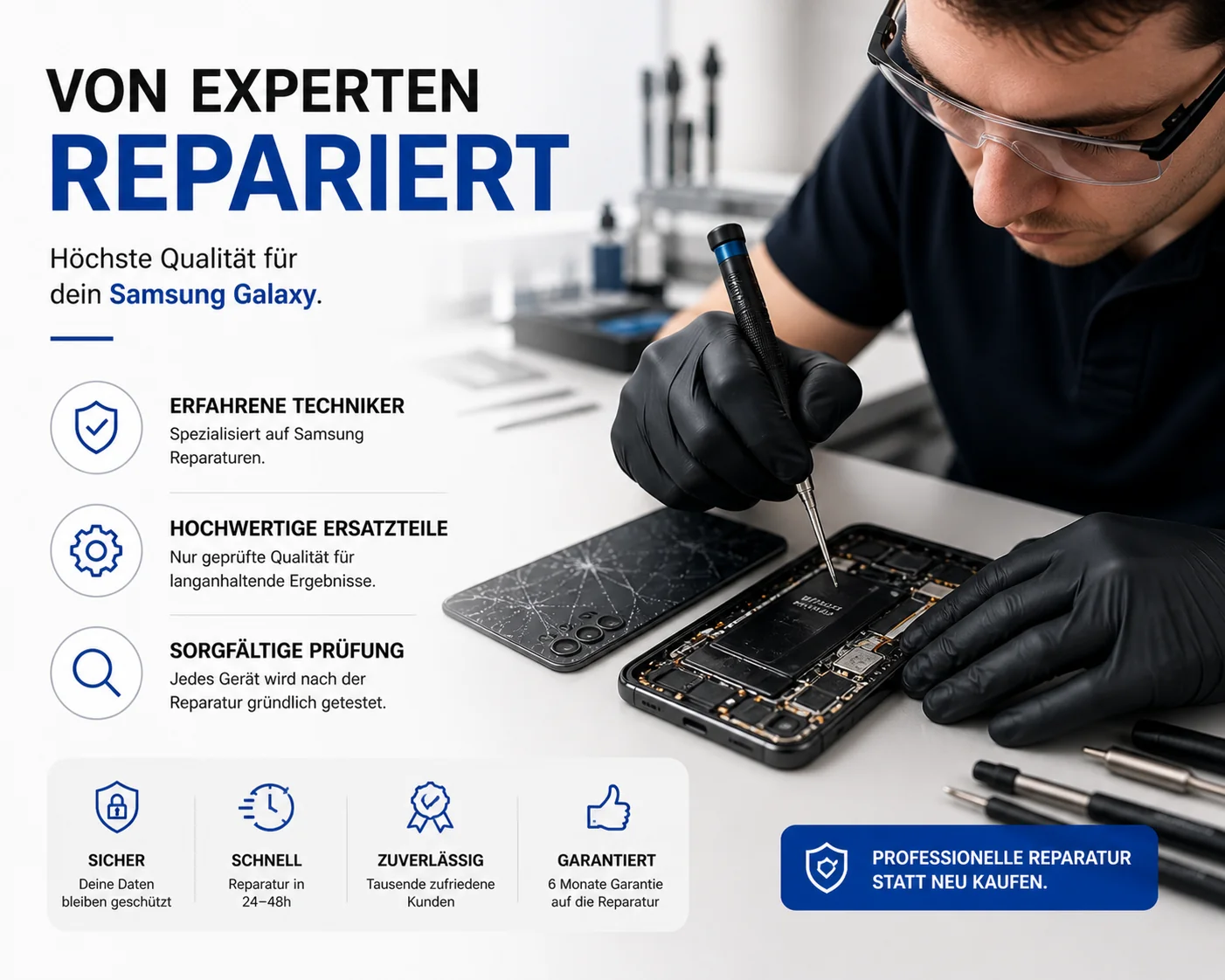 Samsung Galaxy R��ckseiten Reparatur