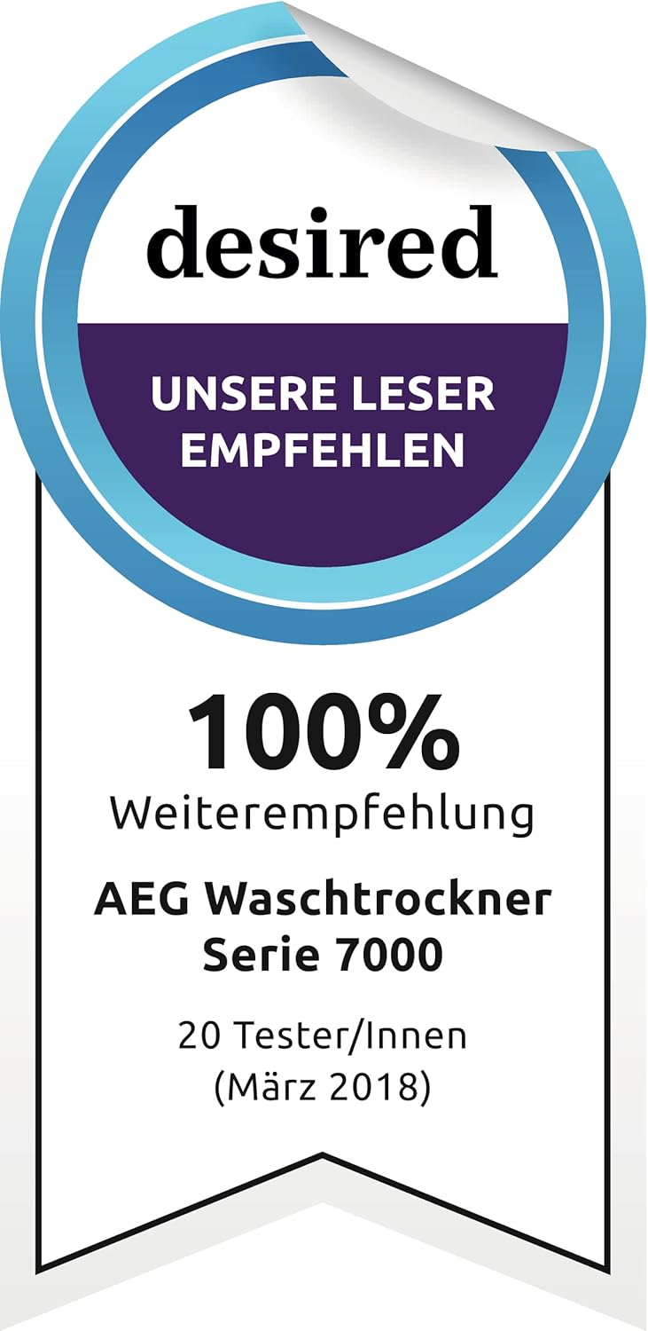 AEG L7WBA60680 Waschtrockner / DualSense - schonende Pflege / 8 kg Waschen / 5 kg Trocknen / D / energiesparend / Mengenautomatik / Nachlegefunktion / ProSteam - Auffrischfunktion / 1600 U/min
