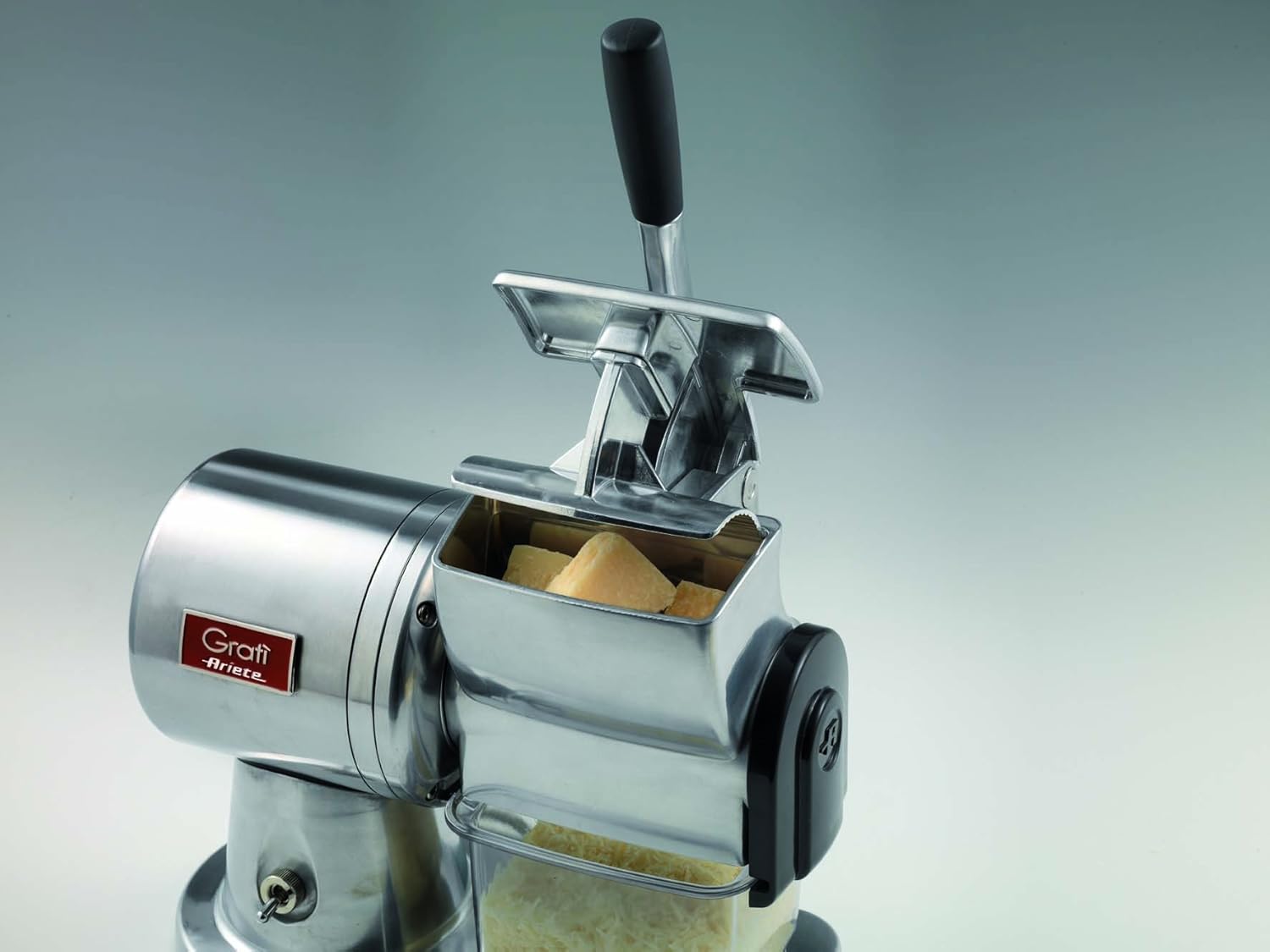 Ariete 449 Gratì Superior - Grattugia Elettrica Professionale - formaggio, pane, cioccolato, frutta secca - Alluminio pressofuso - 350 Watt - Argento