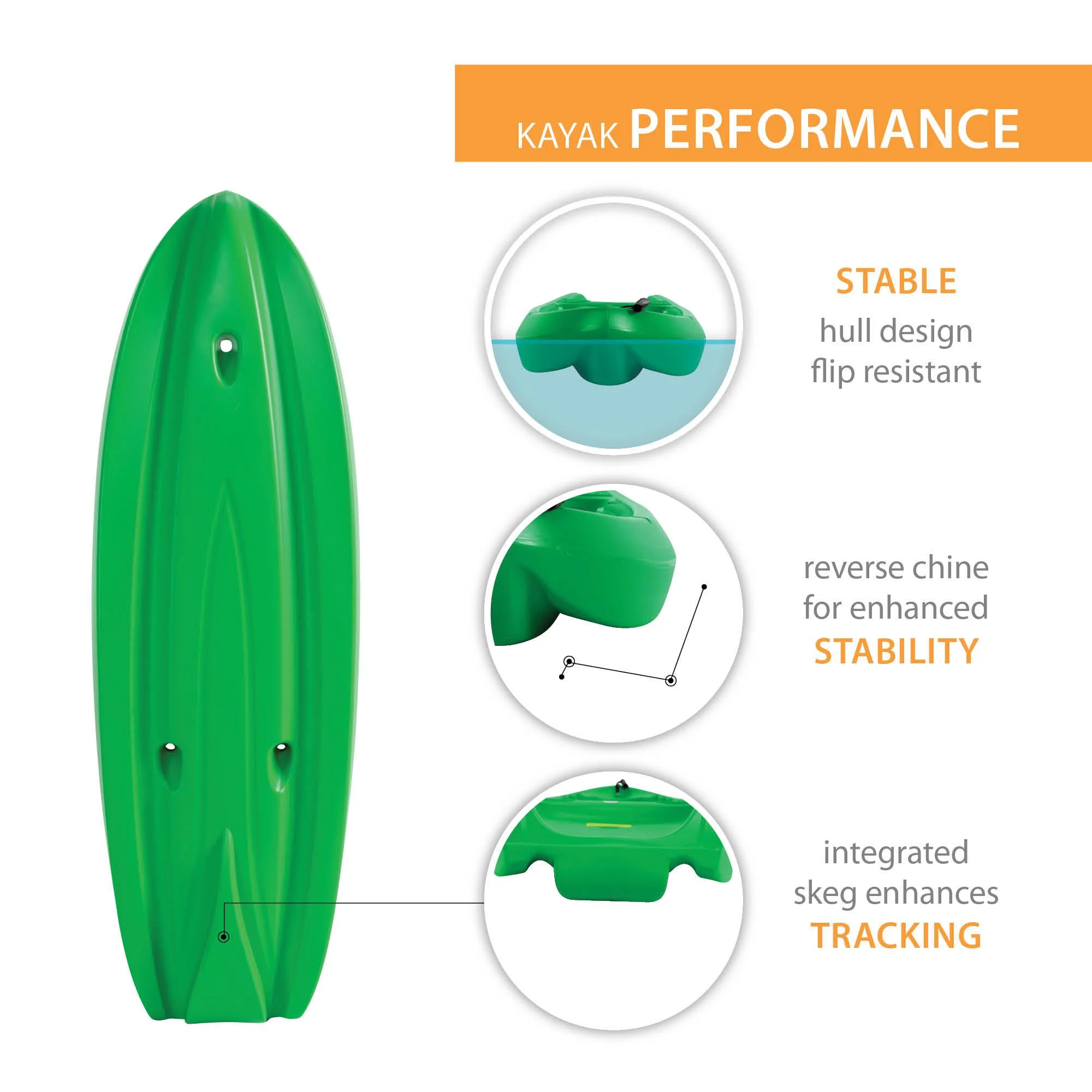 Lifetime Recruit 6.5 ft Youth Sit-on-Top Kayak, Lime Green (90765)