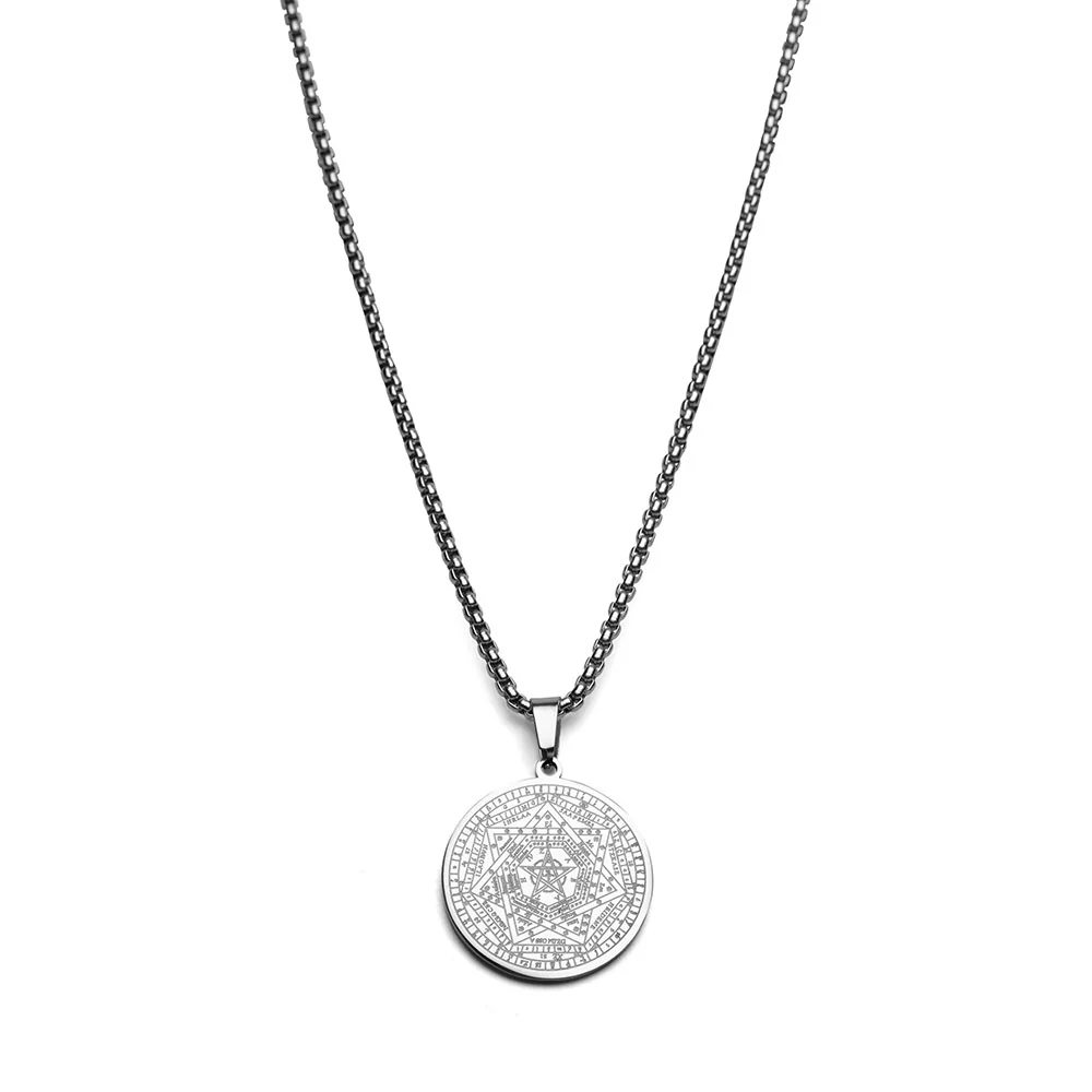 Ketting Aemeth Zegel - 7 Aartsengelen John Dee - RVS - Zilver