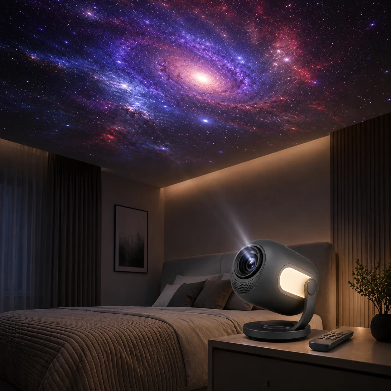 3D Galaxy Projector with 60 Scenes, Bluetooth Speaker, Timer, Remote and Night Light