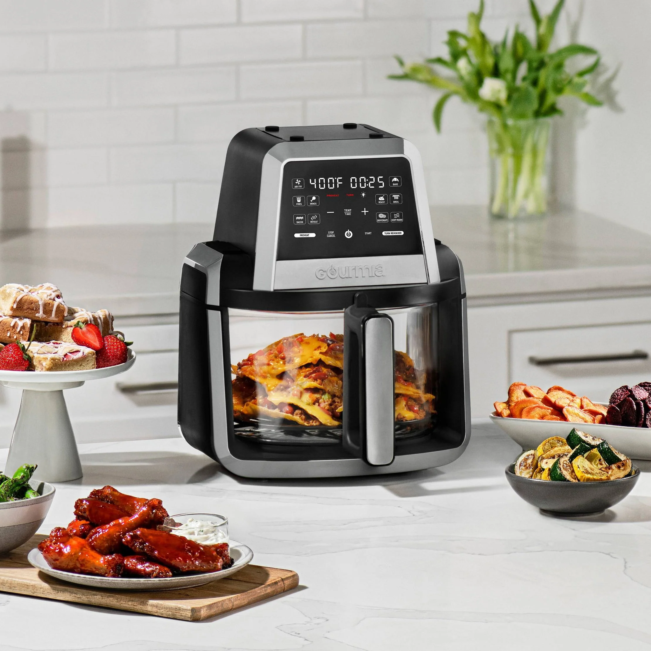 7-Qt. Fry ‘N Fold Digital Air Fryer with 10 Presets & Guided Cooking - Black