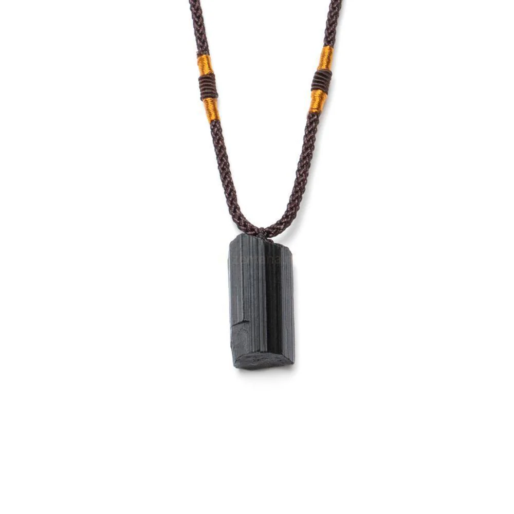 Toermalijn Ketting Zwart - Ruwe Edelsteen - Verstelbaar - Positieve Energie