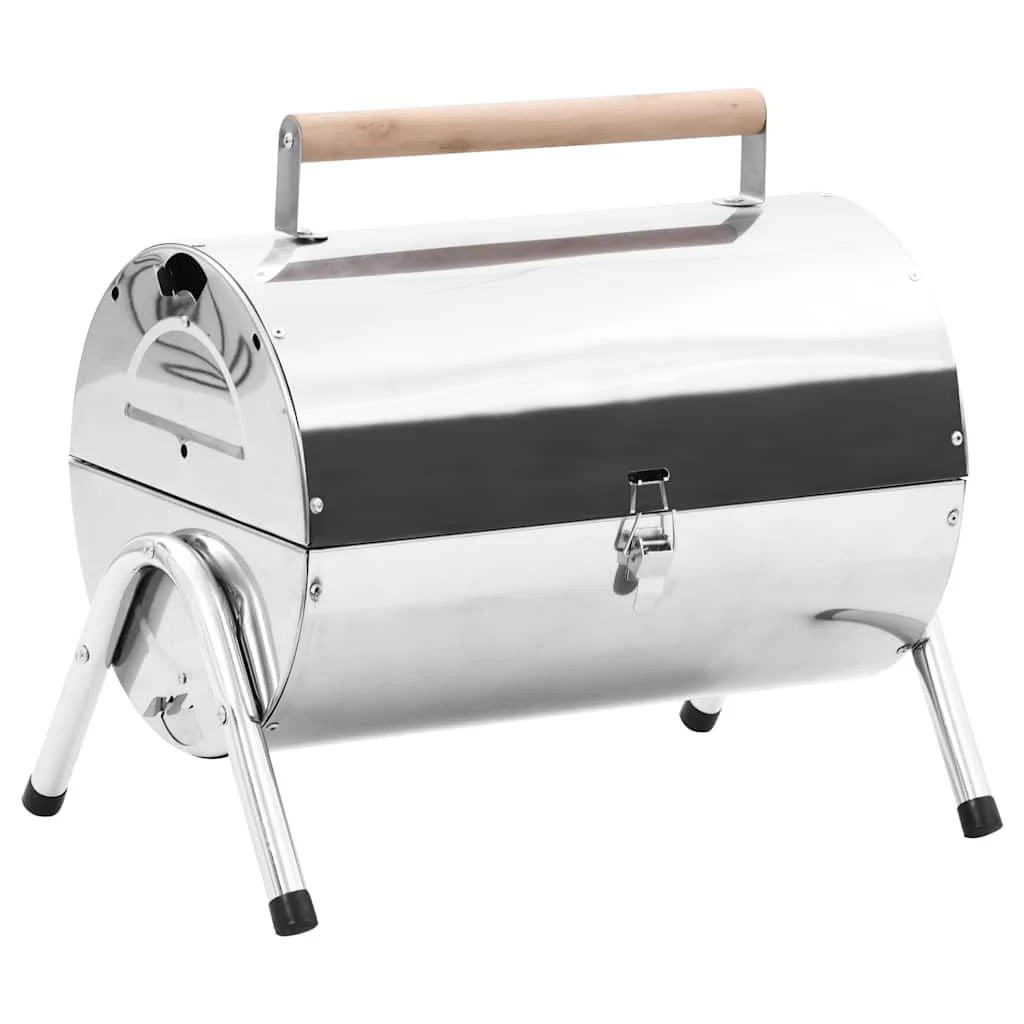 Barbacoa De Carbón De Sobremesa Acero Inoxidable Doble Parrilla Vidaxl