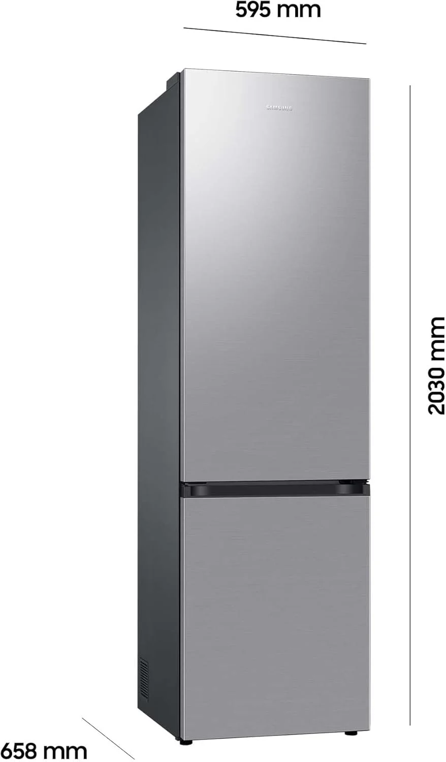 Koel-vriescombinatie, koelkast met vriesvak, 203 cm, 390 l totaal volume, 114 l vriesvak, AI Energy Mode, RVS-look, RL38C600CSA/begane grond