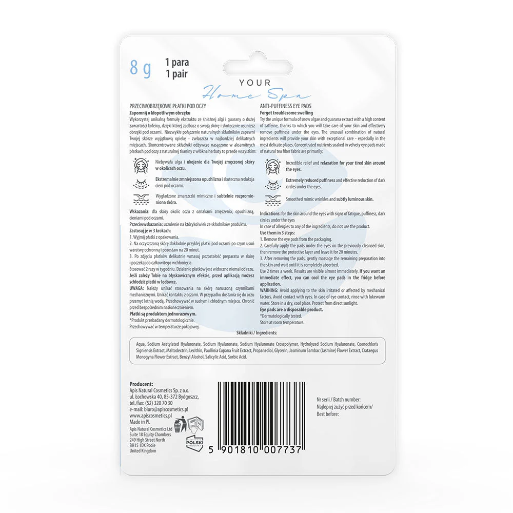 Apis Anti?Swelling Eye Patches �C Hydrating & Depuffing | 1 Pair
