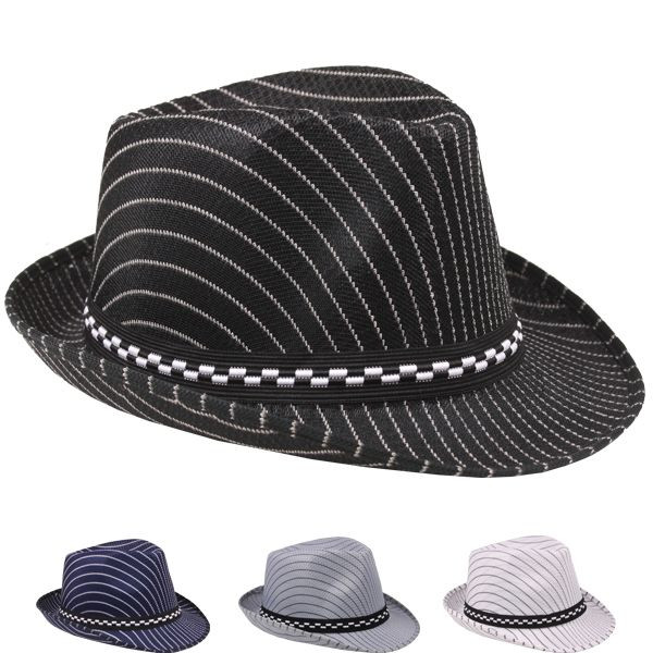 12 PACK Boys Fedora Hats | Pinstripe Fedora Hats | Bulk Child Hats |1558P