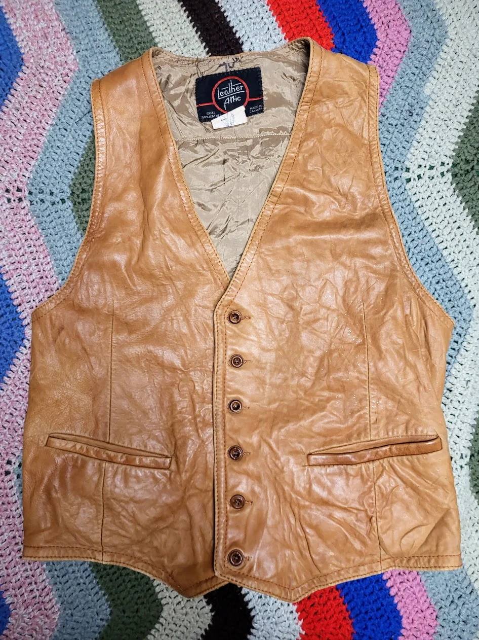 Tan Leather Attic Fool Vest