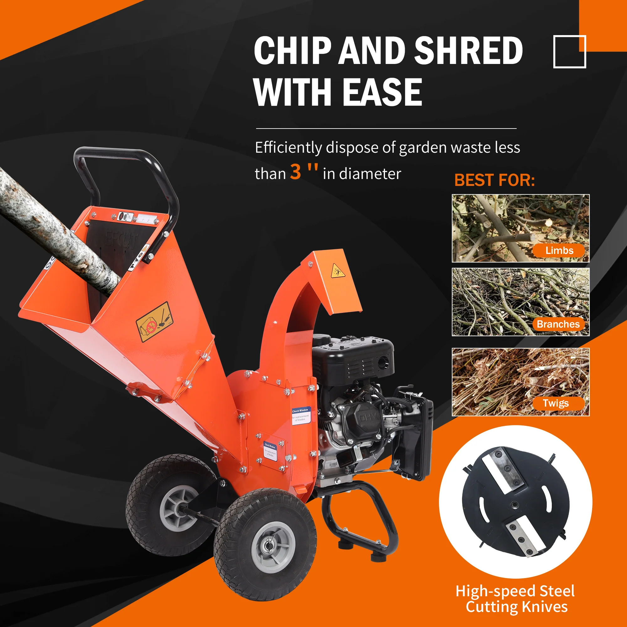 2025 Trituradora de Madera EFCUT C30 LITE – Astilladora a Gasolina 7HP
