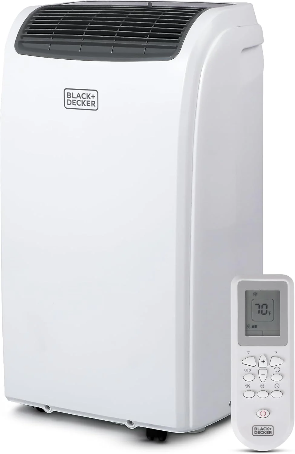 BLACK+DECKER 10,000 BTU Portable Air Conditioner for Rooms up to 450 Sq. Ft. with Remote – White