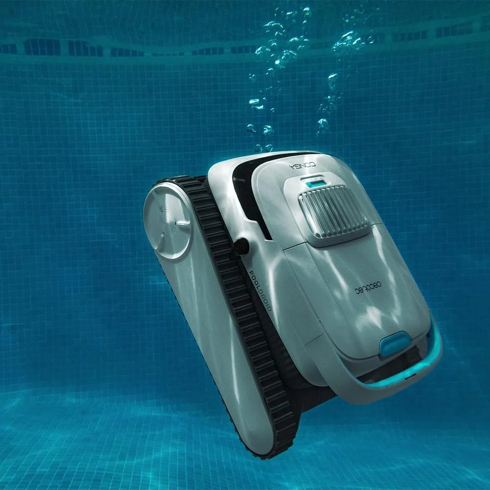 2026 Cecotec Robot Limpiapiscinas para Fondos, Paredes y Línea de Flotación Conga Pooldroid 5000 TotalClean Pearl. Superficies 100m2, Pendiente Máx 90º, Limpieza Ordenada, Autonomía 100min, Capacidad 4L