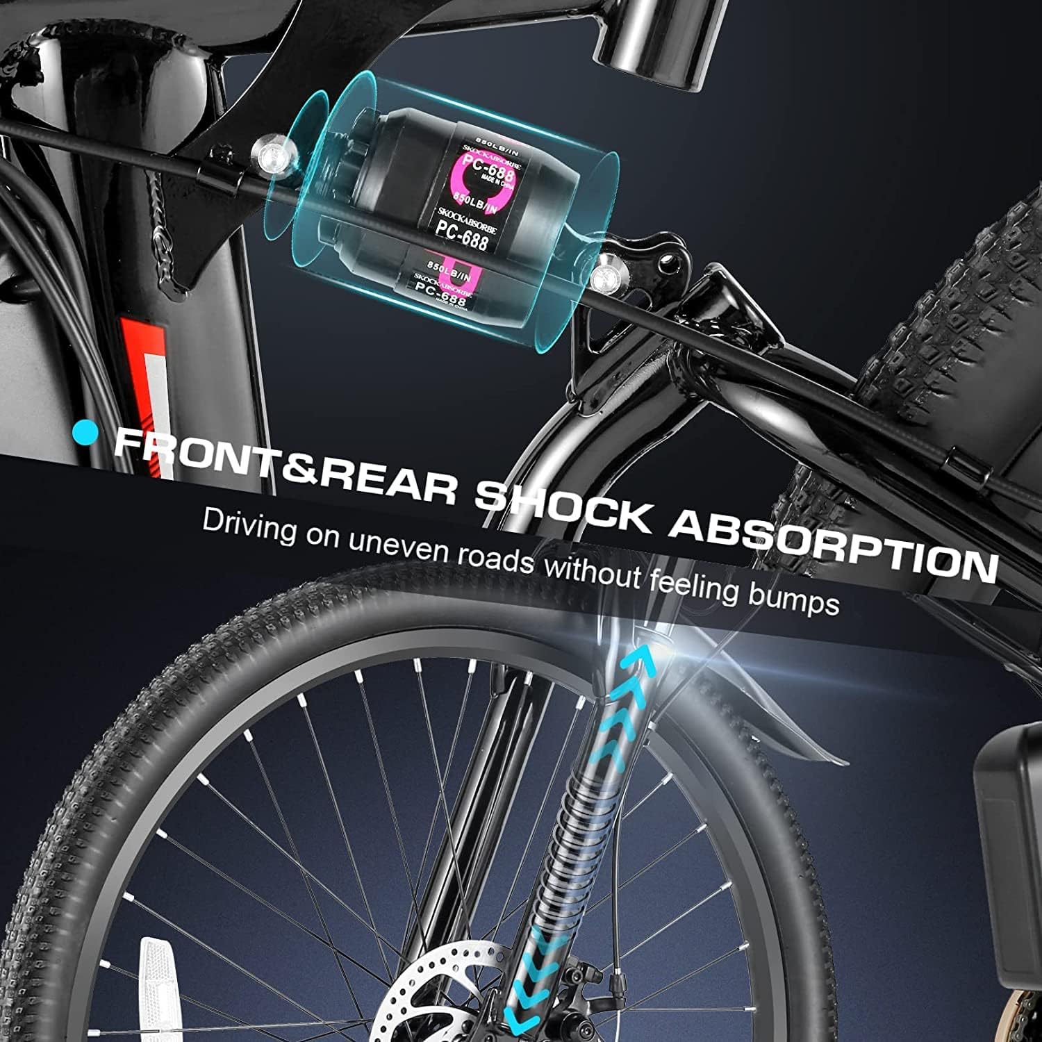 Vivi Electric Bike for Adults 750W Peak Folding Electric Mountain Bike 26'' Commuter Ebike 22MPH Adult Electric Bicycles with Removable Battery, LCD Display, Dual Shock Absorber, UL 2849 Certified