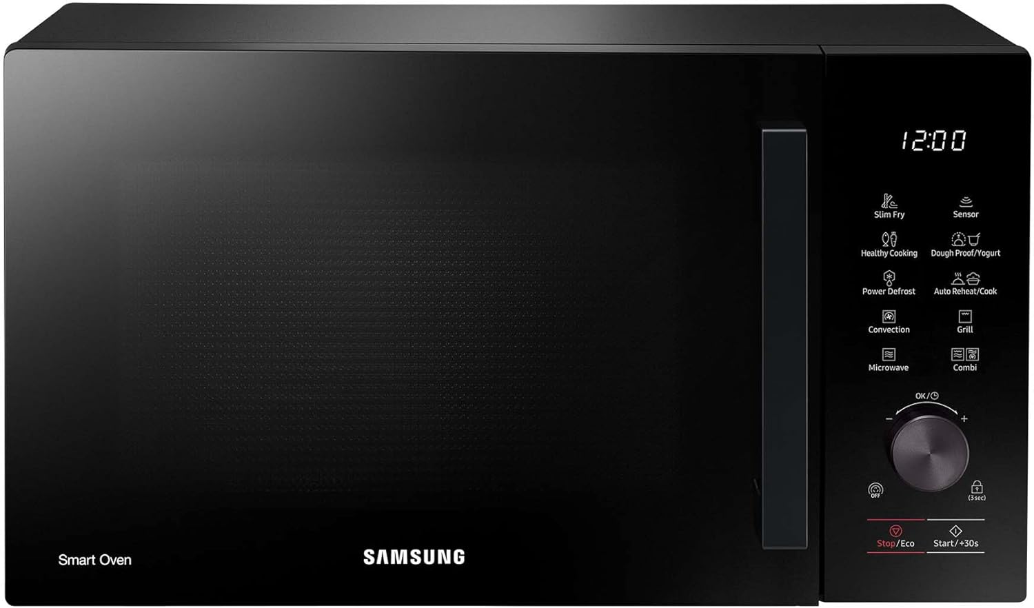 Samsung MC28A5137KK/E1 Kombi-Mikrowelle mit Grill und Heißluft, 900 W, 28 l Garraum, AirFry, Power Defrost, Kratzfester Keramik-Emaille-Inneraum, Schwarz