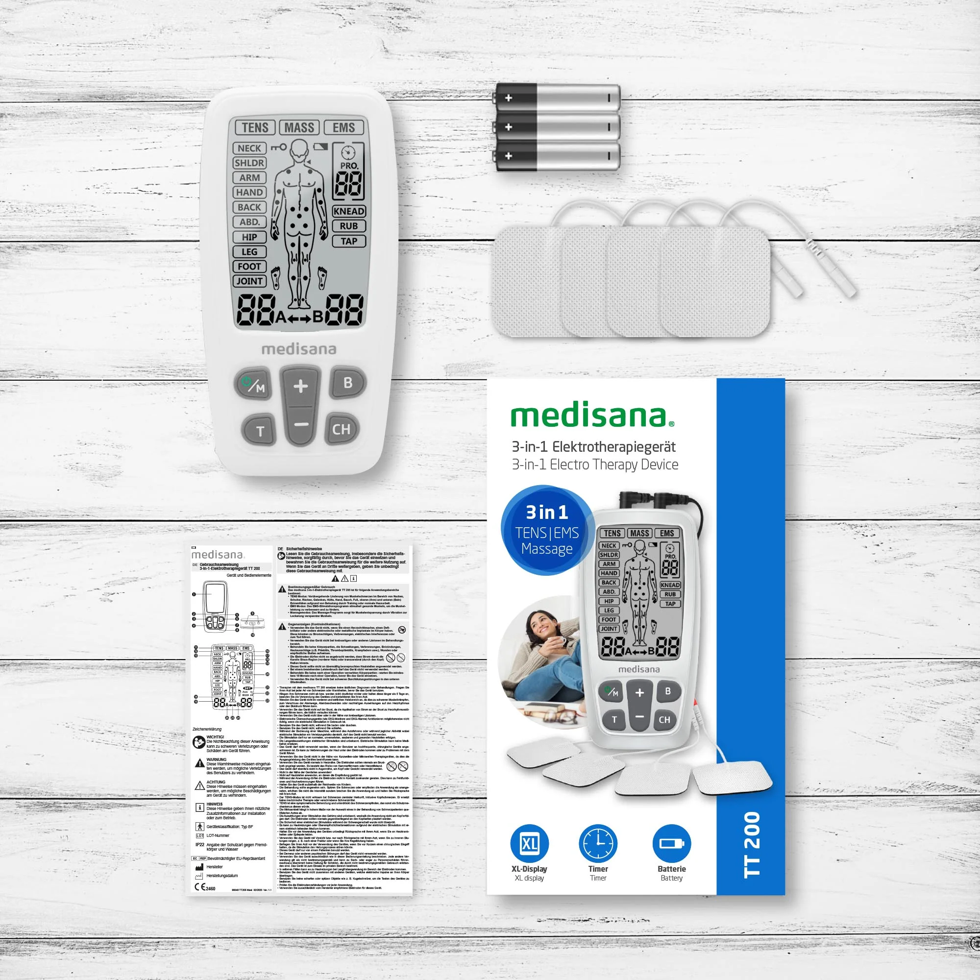 Medisana Elektrotherapiegerät TT200 3in1, weiss