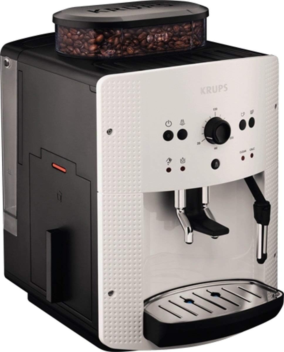 Krups Arabica Picto Kaffeevollautomat, Milchschaumdüse, 2-Tassen-Funktion, Drehregler, Einfache Reinigung, Kaffeemaschine, Schwarz, EA810870
