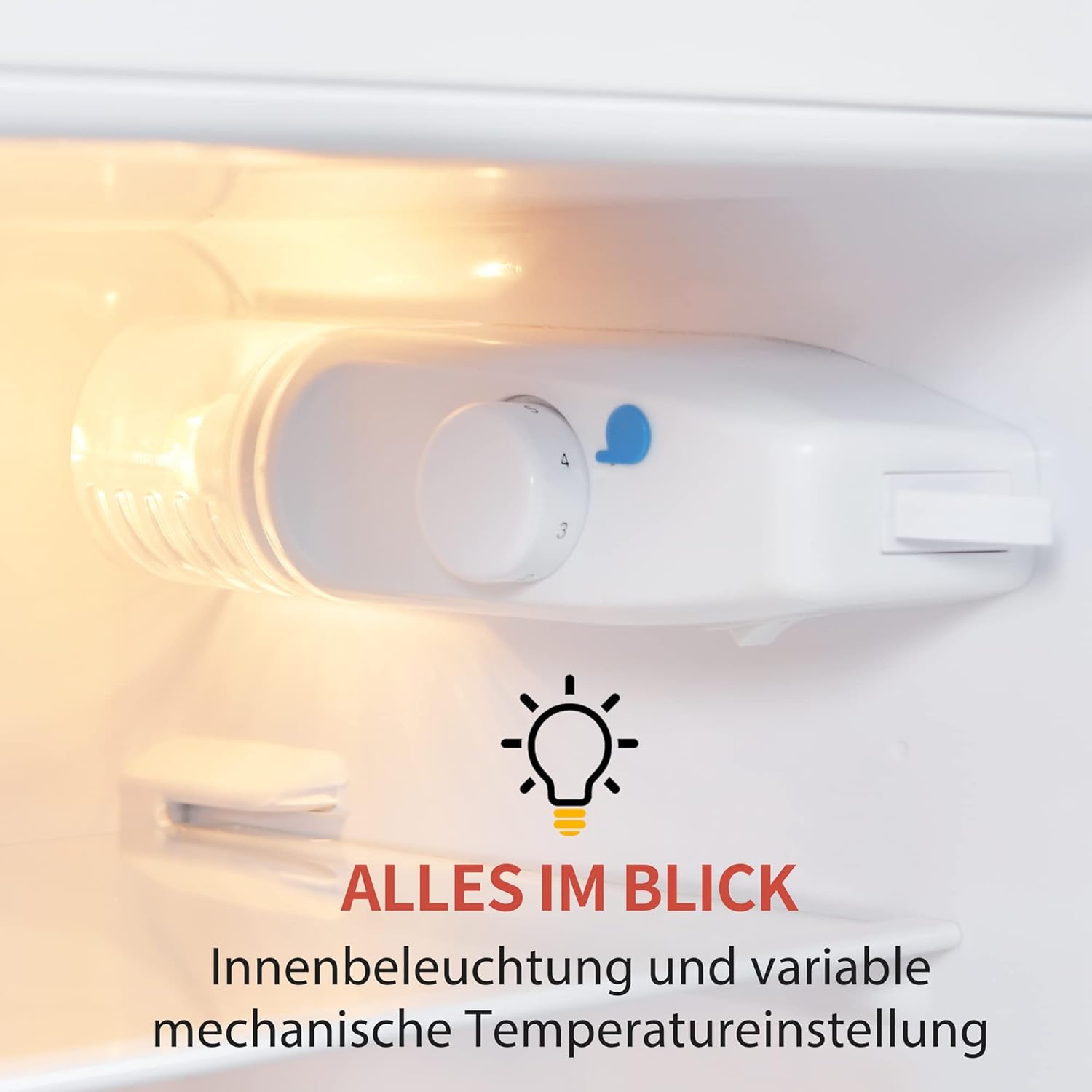 DRIXNO Retro-Kühlschrank. Kühl-Gefrier-Kombination, 105.5 cm hoch, 41 cm breit, zweitürig, mit 92 Liter Gesamtvolumen, 28 Liter Gefriervolumen. Türregale und Glasregale. 181 kWh/Jahr,
