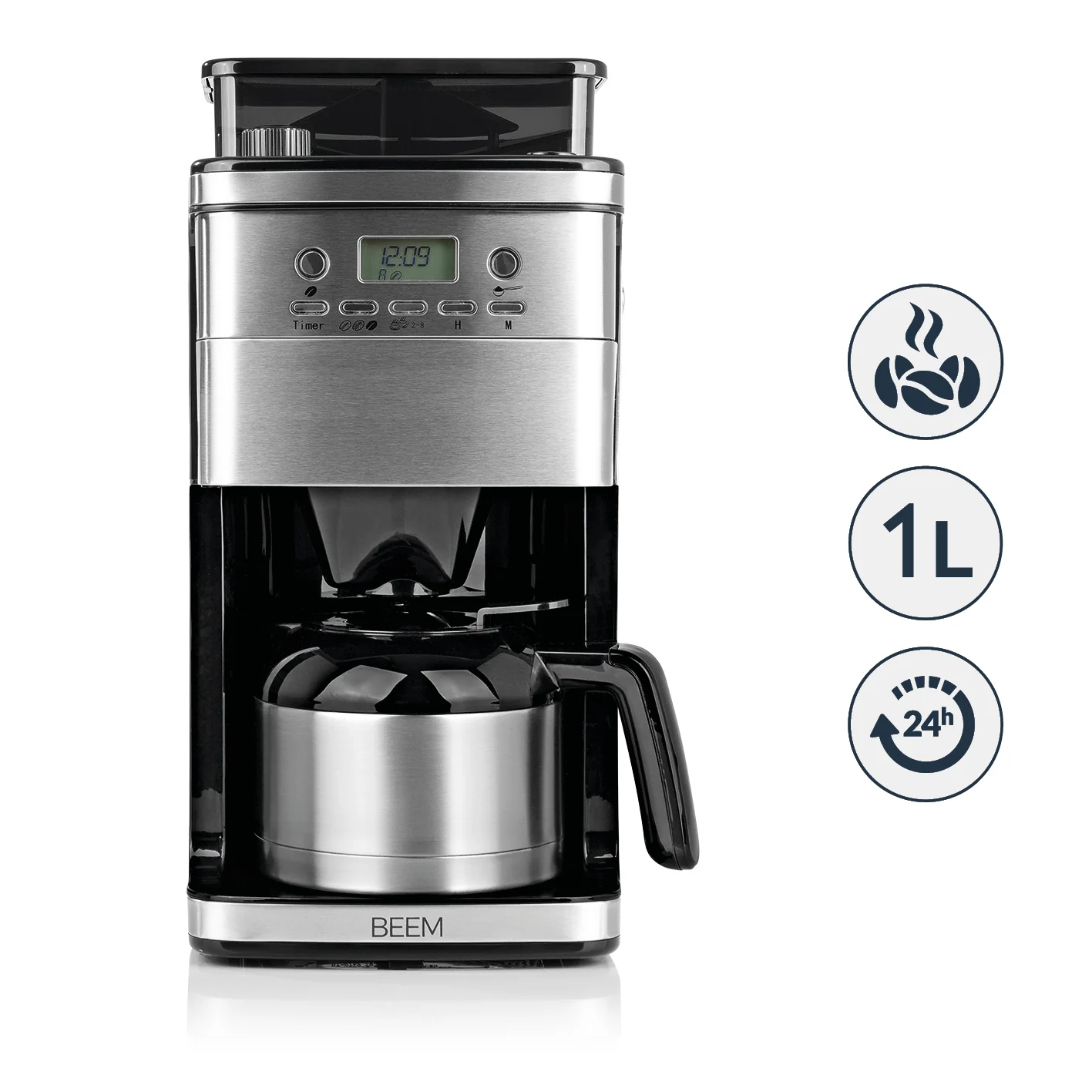 2025 FRESH-AROMA-PERFECT Superior Cafetera de filtro con molinillo – jarra termo