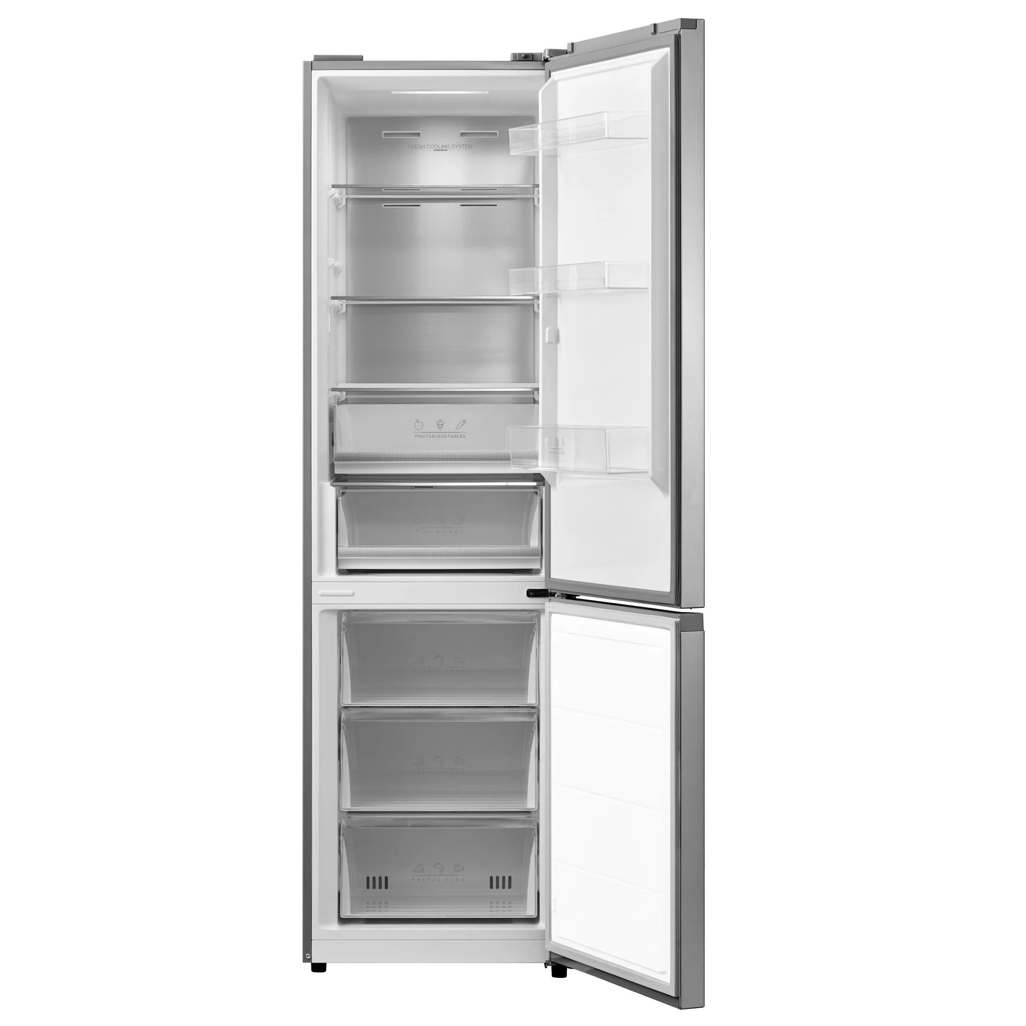 SPC Kühl- / Gefrierkombination KKS3443 INOX, 378 L, B-Klasse, NoFrost