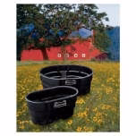 Rubbermaid FG424500BLA Livestock Tank (Model Year 2025), 150 Gallon Capacity, Plastic, Black