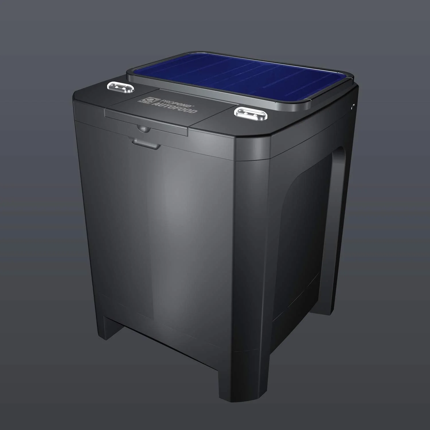 JBL Futterautomat für Koi und andere Teichfische, PROPOND AUTOFOOD, Wetterfest, Solar, 37,5 x 37,5 x 46,2 cm, schwarz