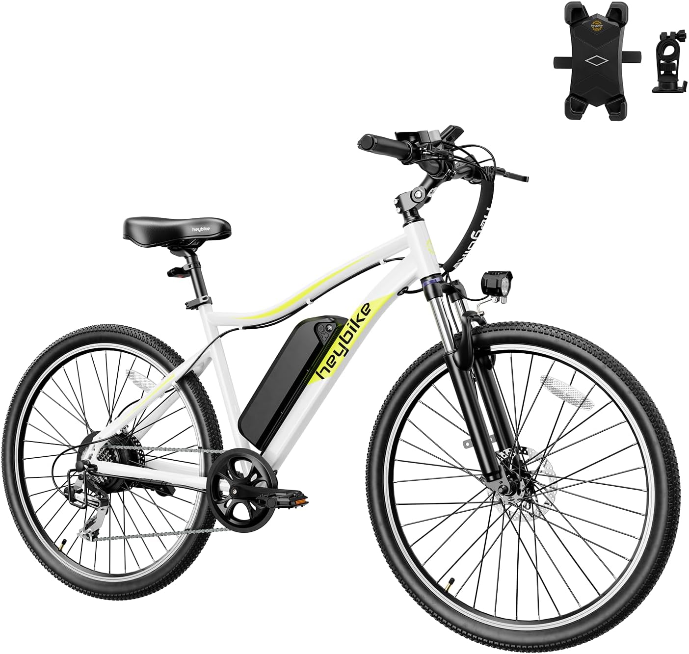 Heybike Race Max Electric Bike for Adults with 750W Peak Motor, 28mph Max Speed, 600WH Removable Battery Ebike, 27.5 Electric Mountain Bike with 7-Speed and Front Suspension