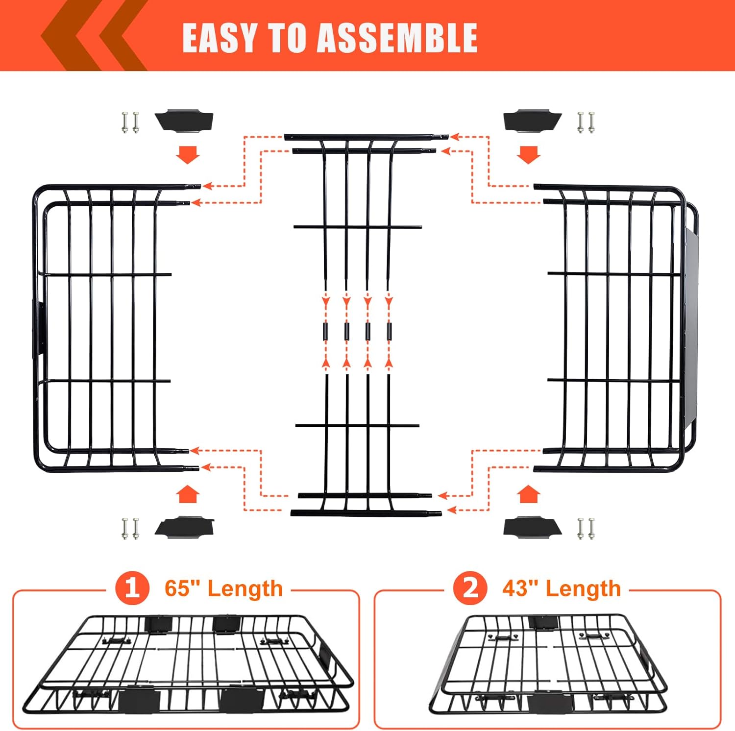 Folding hitch mounted cargo basket 60