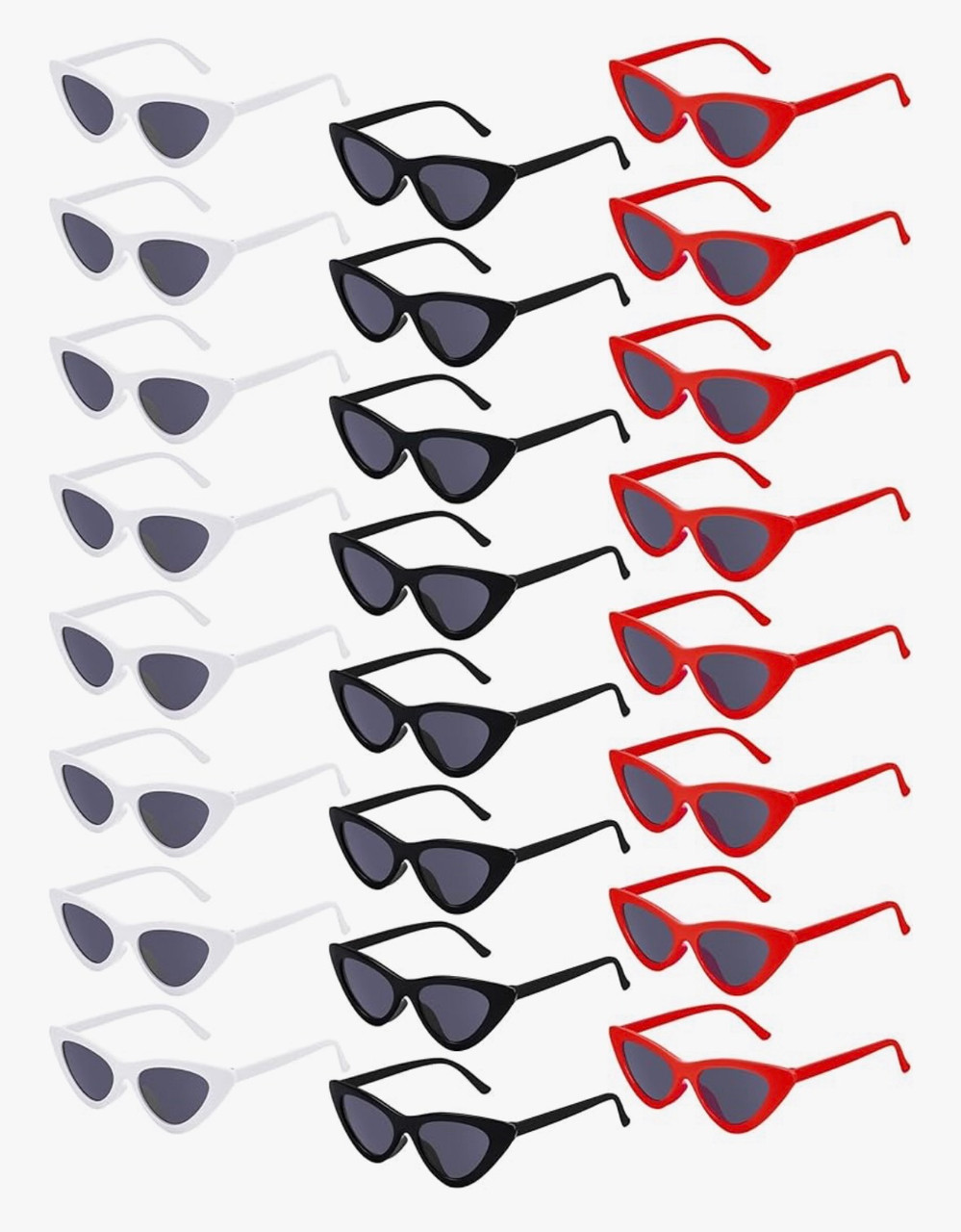 50's Cat Eye Sunglasses Bulk| w/ Rhinestones Mixed Colors 1190A