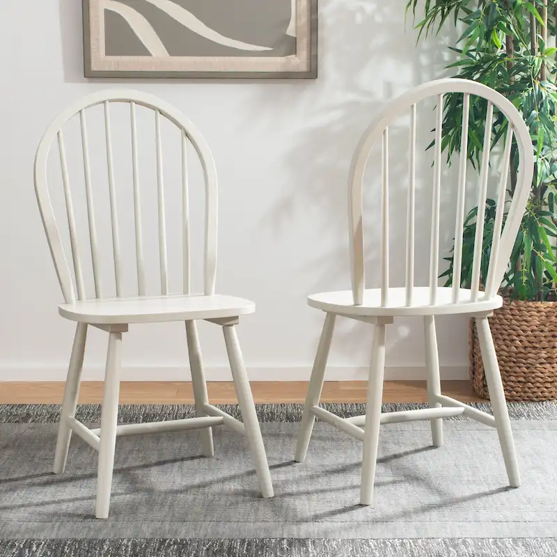 Set of 2 SAFAVIEH Delcie Oval Back Spindle Dining Chairs - Dimensions: 17.9