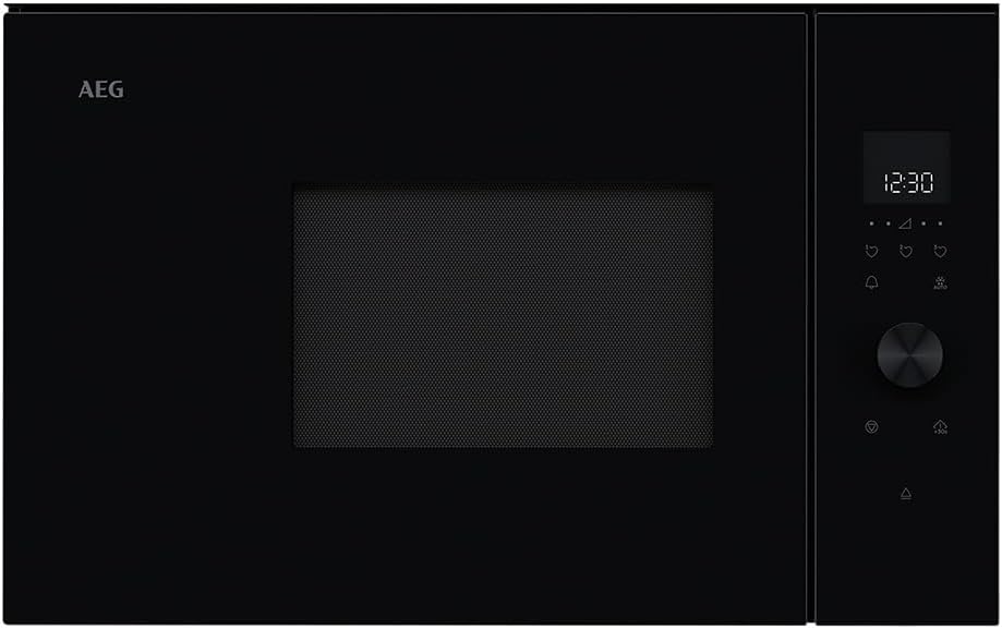AEG Einbau-Mikrowelle Serie 6000 mit Steam Set - 60 cm - 17 L Garraum - Touch-Bedienung - Display mit Uhr - Auftau-Funktion - Drehteller Ø 272 mm - Schwarz - TB6SM171DB
