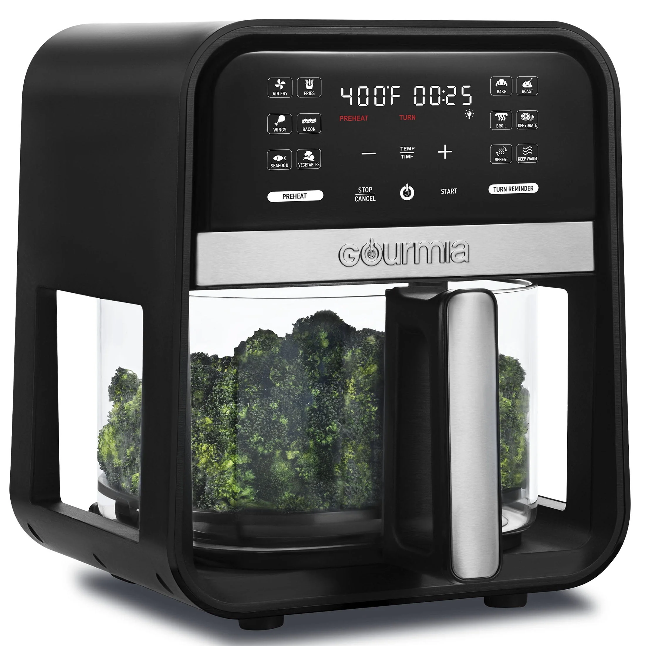 Gourmia 7-Quart Digital Air Fryer with Glass Basket and 12-One Touch Cooking Presets