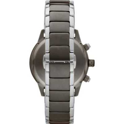 Emporio Armani Chronograph Grey Dial Two Tone Steel Strap Watch AR11391