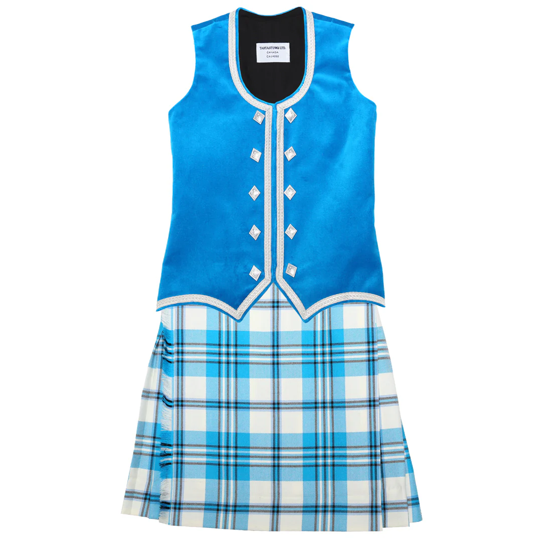 Size 10 Slim Bright Turquoise Scott Kiltie and Vest