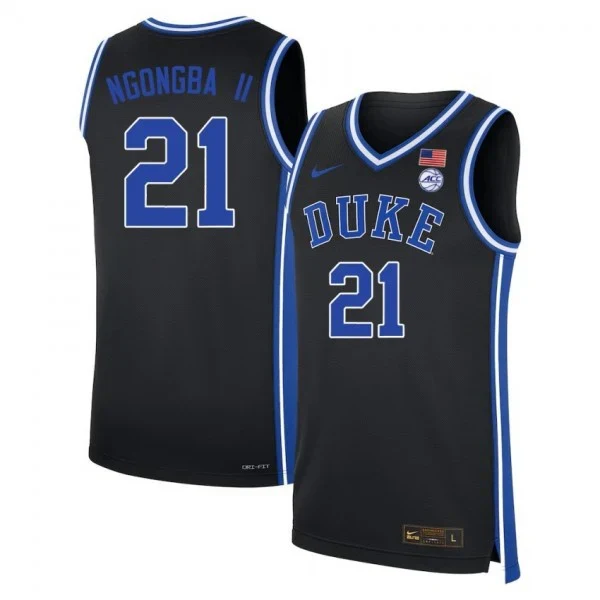 Men's #21 Patrick Ngongba II Duke Blue Devils College Basketball Jersey