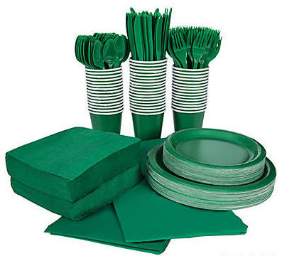 Kelly Green Irish Tableware Party COMPLETE Pack for 48 | 386815