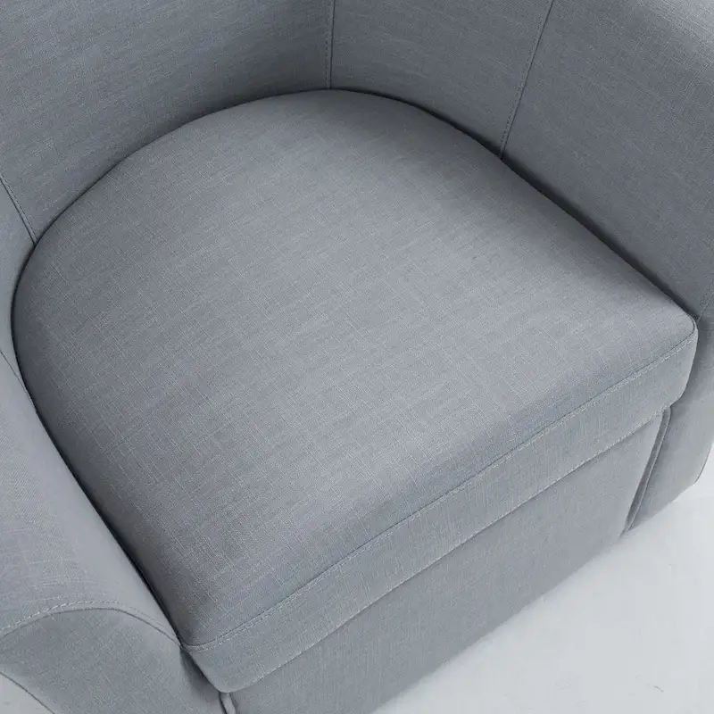 Set of 2 Modern Upholstered Swivel Barrel Chair Living Room Accent Chair