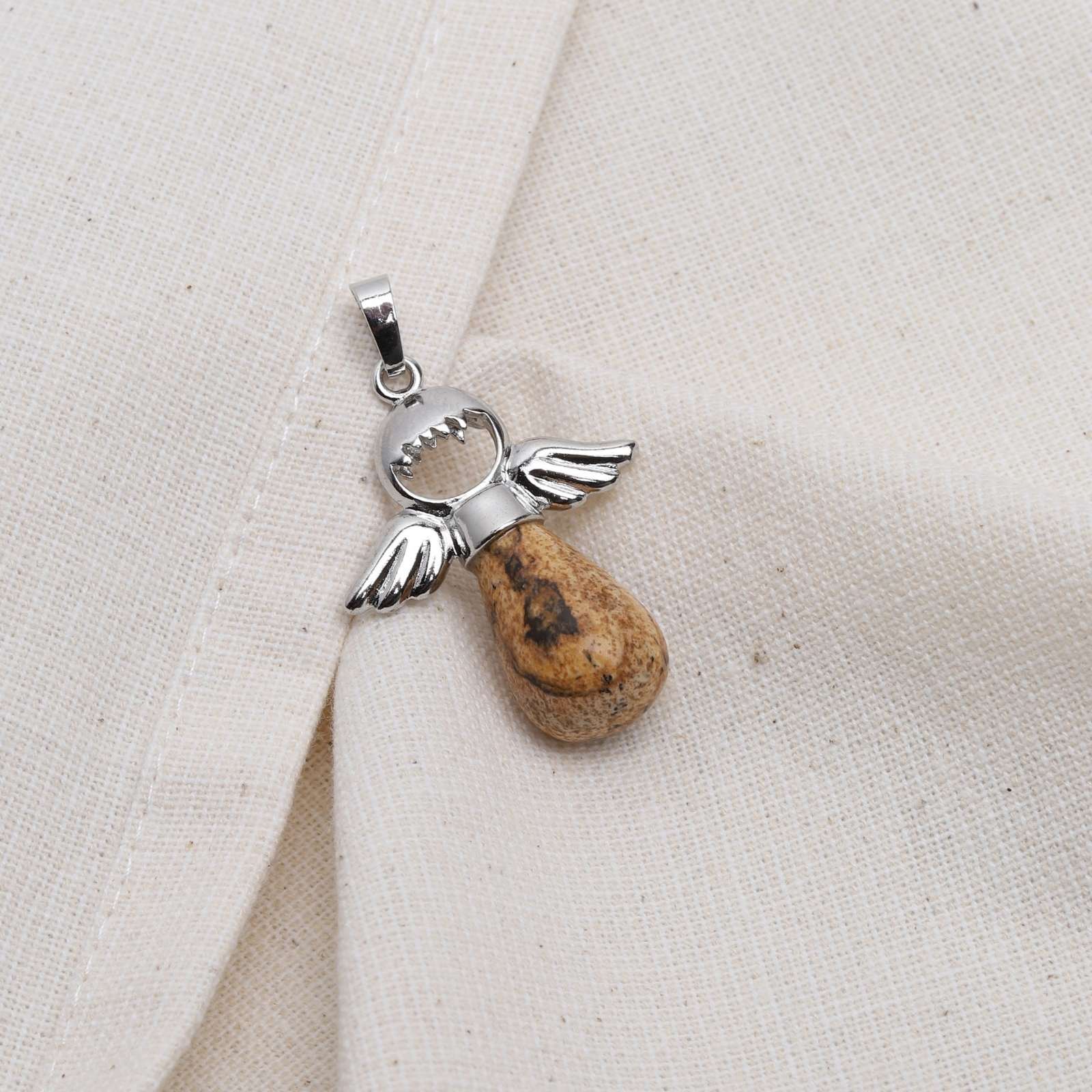 Jaspis Hanger Bruin - Engelenhanger - Jaspis Engel - Optimisme