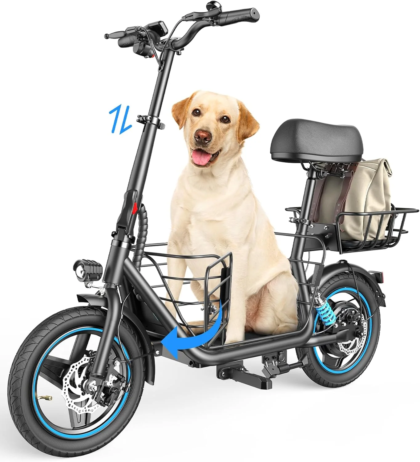 Gyroor Electric Scooter for Adults with A Large Cargo Basket, 650W Motor,48km Range,30 km/h Max Speed, 14