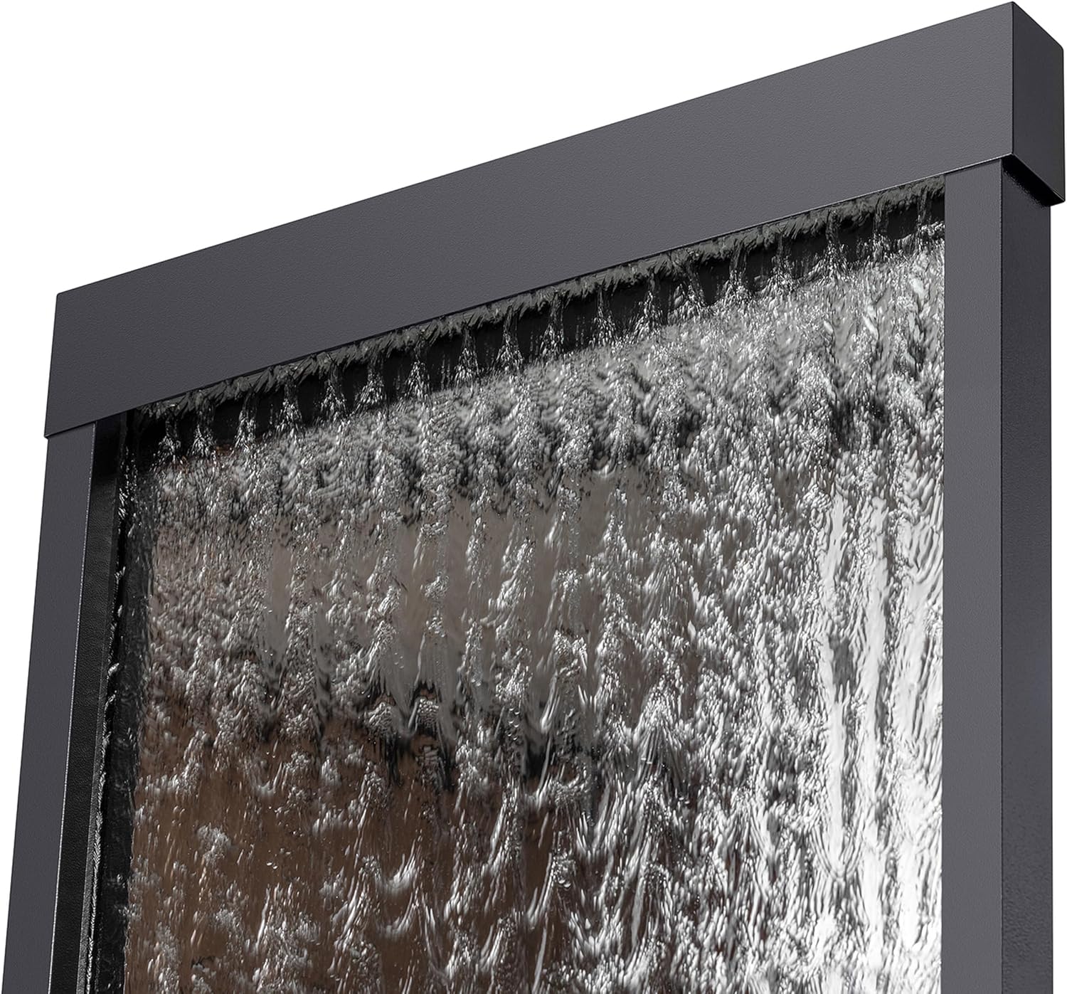 Alpine Mirror Waterfall Fountain with Stones & Lights, 72