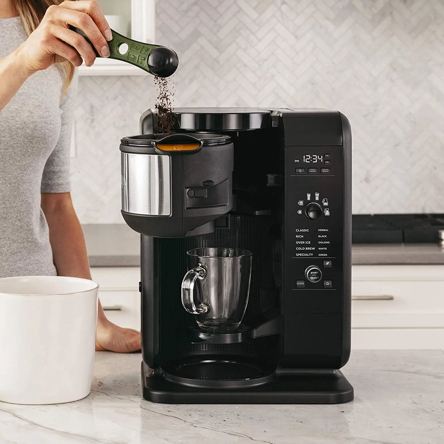 Sistema Ninja de Infusión Caliente y Fría, Cafetera y Tetera con Auto-iQ y Jarra de Vidrio