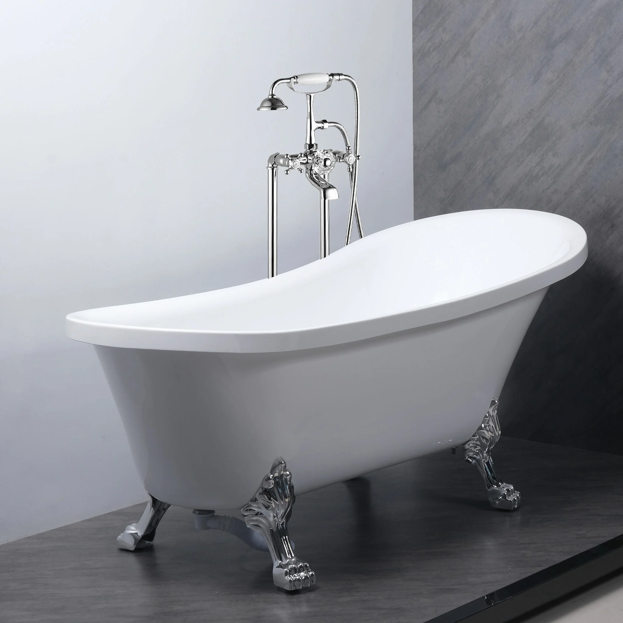 Lykke Badewanne mit Füen Nordic Deluxe 1500x750x710mm, Wei