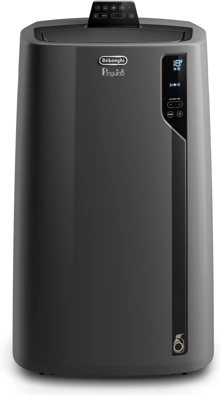 De'Longhi Pinguino PAC EL112 CST Condizionatore Portatile con Tubo, Climatizzatore per Ambienti Fino a 110 m³, Deumidificatore, Funzione Ventilazione, Timer 24h, Nero