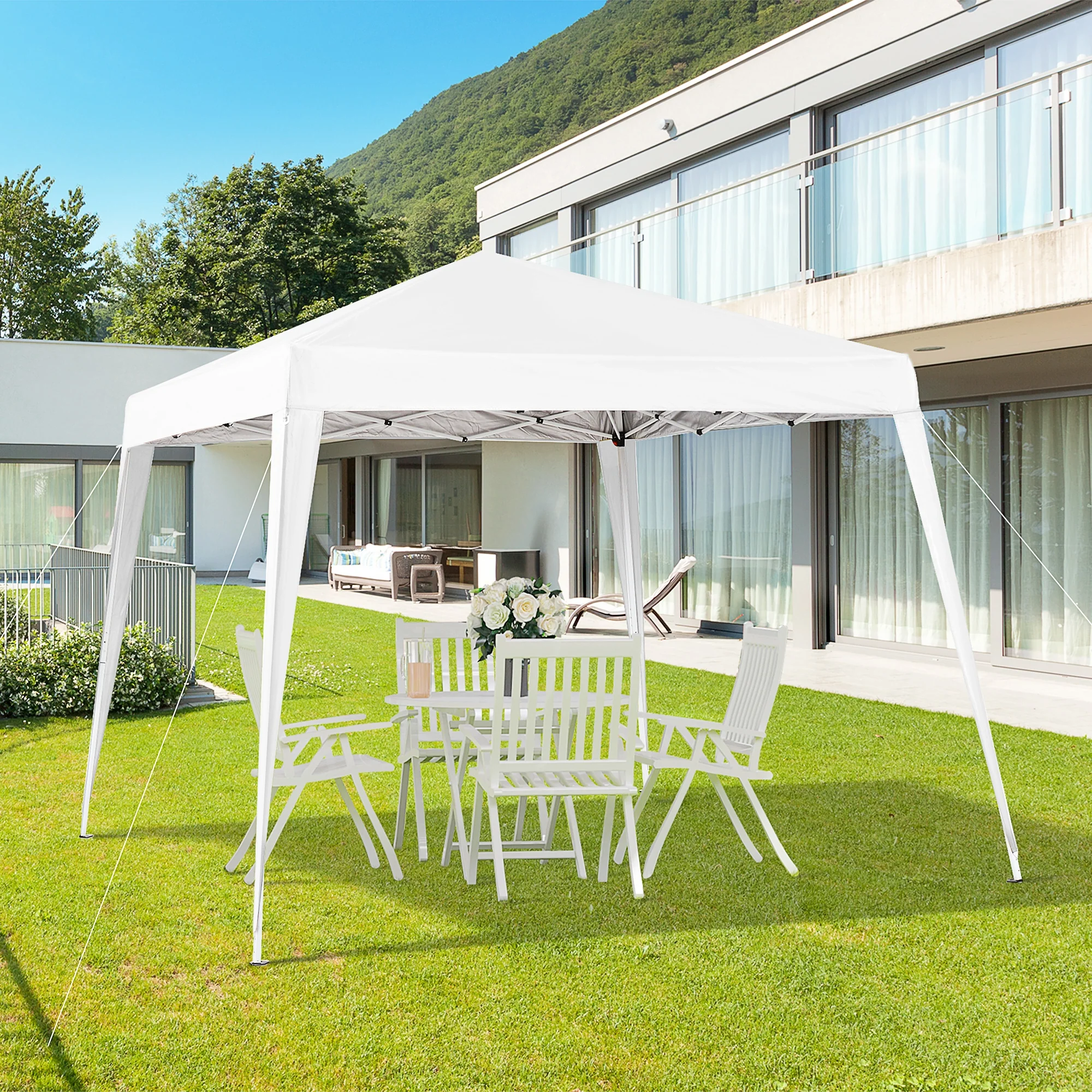 Outsunny Faltpavillon Partyzelt UV-Schutz faltbar Weiß
