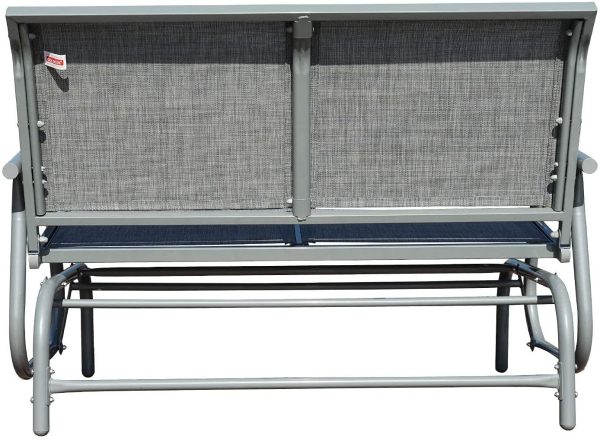 2 Person Swing Glider Chair Patio Swing Bench with Cup Holder Garden Rocking Seat for Outdoor Patio,Backyard,Deck Swimming Pool(Gray)
