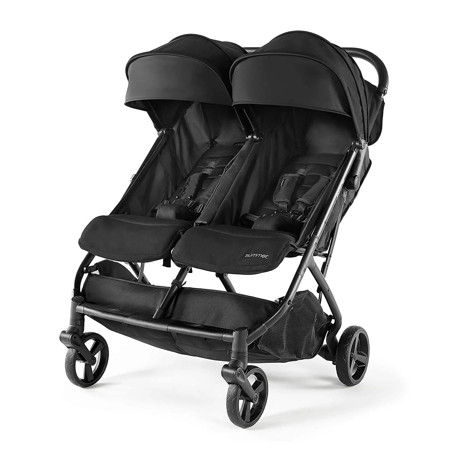 2025 3Dpac CS+ cochecito doble, negro – Compatible con sillas de auto – Ligero con plegado de una mano